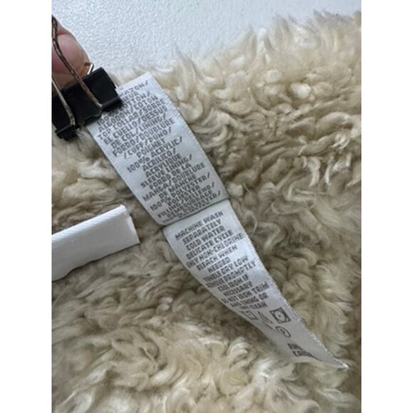 "LIZ CLAIBORNE" Vintage Faux Fur Jean Jacket Y2K HIppie Grunge  XL Chore Gypsy - Picture 6 of 8